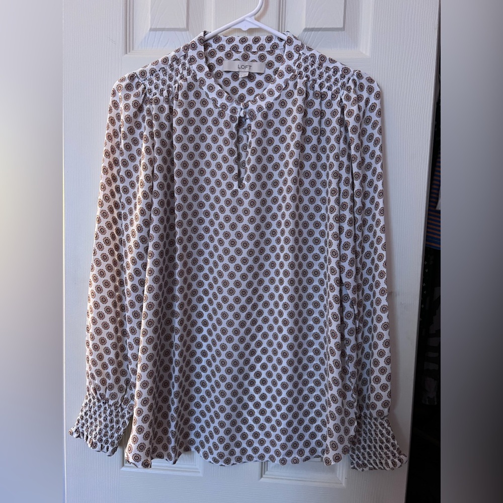 Lovely loft blouse with fun pattern!